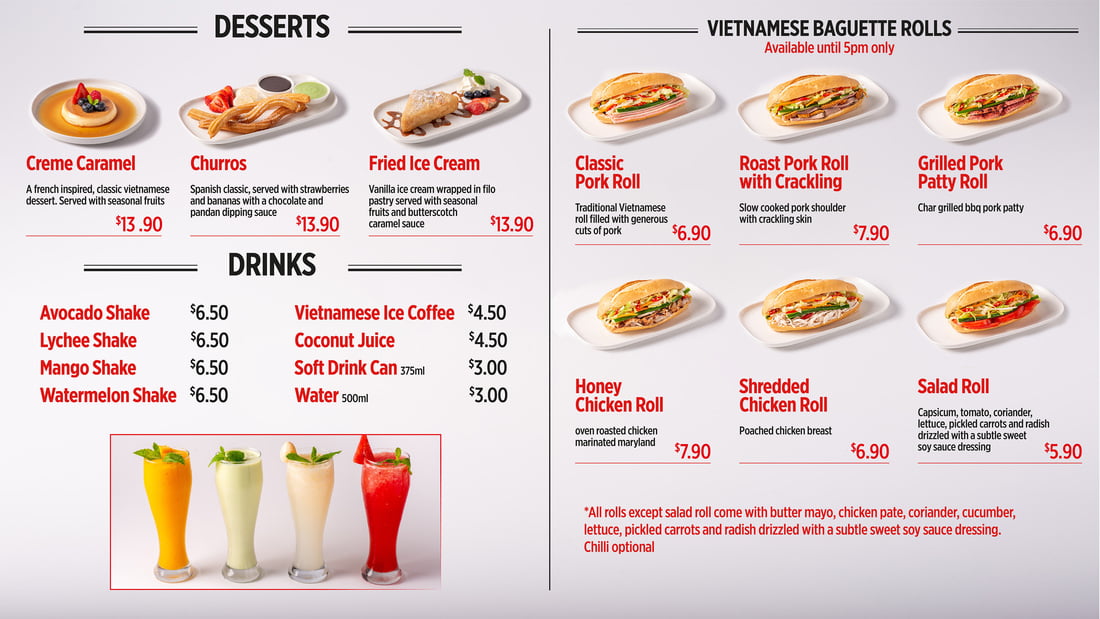 Graphic Design Digital Signage Menu Static