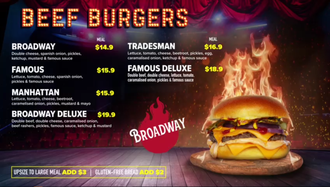 Graphic Design Digital Signage Menu Animated
